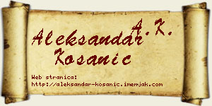 Aleksandar Kosanić vizit kartica